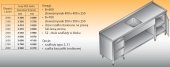 STÓŁ ZLEWOZMYWAKOWY 1-ZBIORNIKOWY LO 220/S2 - 2400x700 