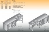 STÓŁ ZLEWOZMYWAKOWY 2-ZBIORNIKOWY LO 256/S3 - 2700x700 