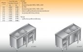STÓŁ ZLEWOZMYWAKOWY 2-ZBIORNIKOWY LO 245 - 2400x600 