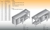 STÓŁ ZLEWOZMYWAKOWY 1-ZBIORNIKOWY LO 214 - 2500x600 