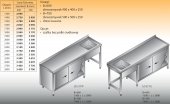 STÓŁ ZLEWOZMYWAKOWY 1-ZBIORNIKOWY LO 217 - 1500x600 