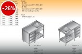 STÓŁ ZLEWOZMYWAKOWY 1-ZBIORNIKOWY LO 210/S3 - 1000x600 