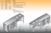 STÓŁ ZLEWOZMYWAKOWY 2-ZBIORNIKOWY LO 253/S3 - 2600x600 