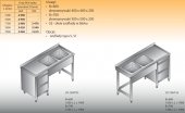 STÓŁ ZLEWOZMYWAKOWY 2-ZBIORNIKOWY LO 238/S2 - 1700x700 
