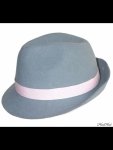Kapelusz z malym rondem Kap01 Grey-Pink 