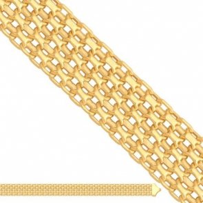 Łańcuszek złoty dmuchany Bismark nr Ld232 - 14 karatowy (próba 585), 11.90 g, 43 cm