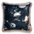 Schwarzes Dekokissen mit Blumen 45x45