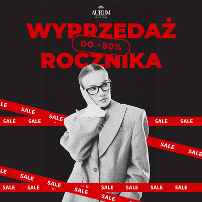 Baner z linkiem do https://aurum-optics.pl/wyprzedaz-rocznika-2025 
