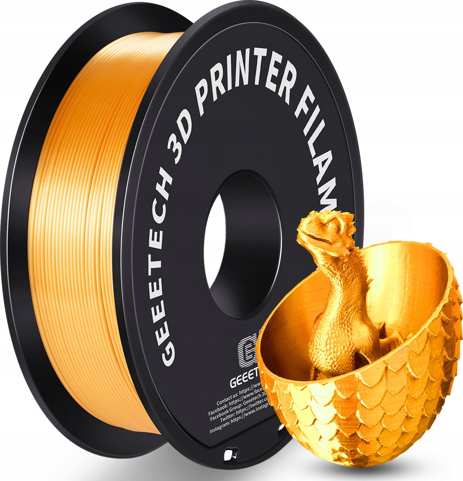 filament Geeetech PLA Silk Gold - dragon whelp