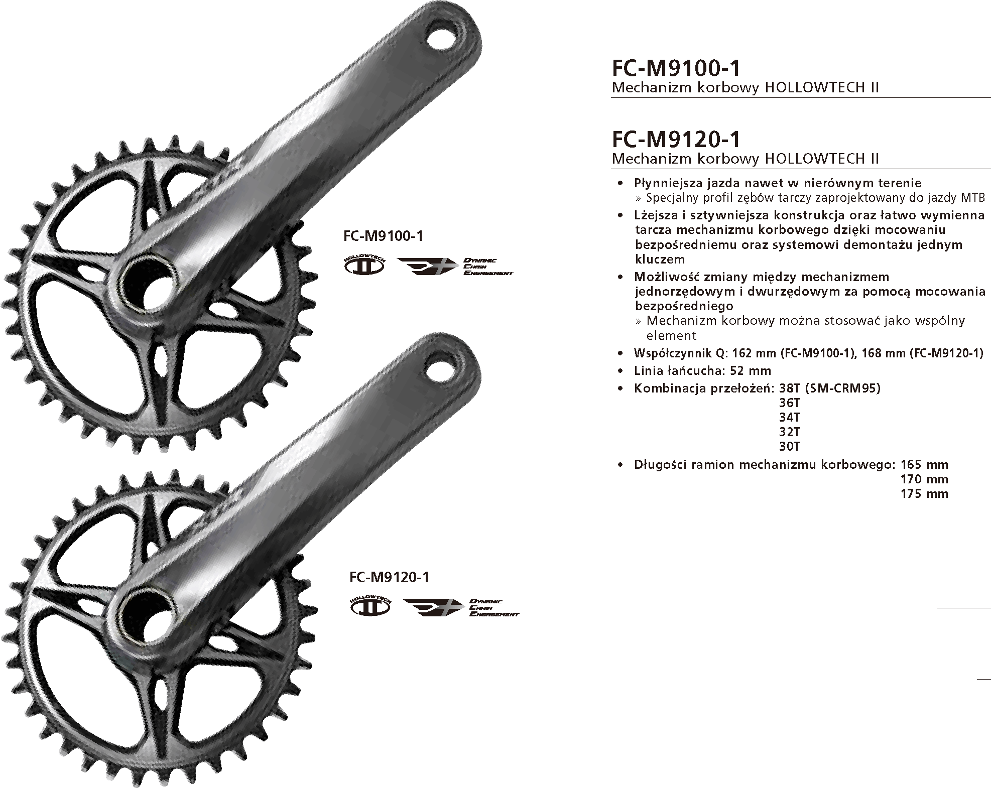 Mechanizm Korbowy Shimano XTR FC-M9100-1 175mm B/łoż 11/12rz