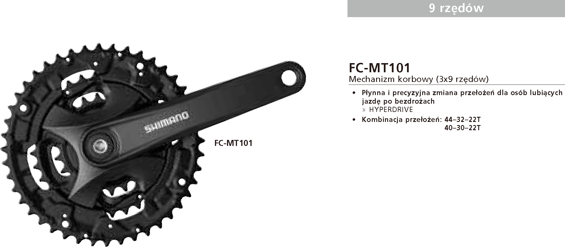 Mechanizm Korbowy Shimano FC-MT101