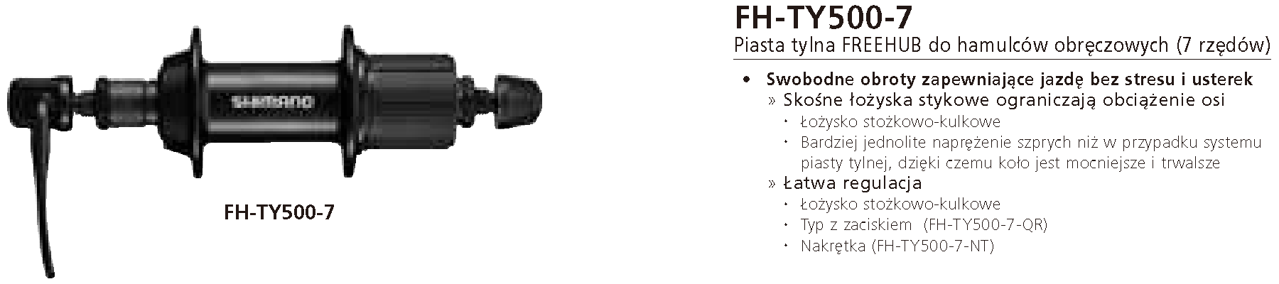 Piasta tylna Shimano FH-TY500-7