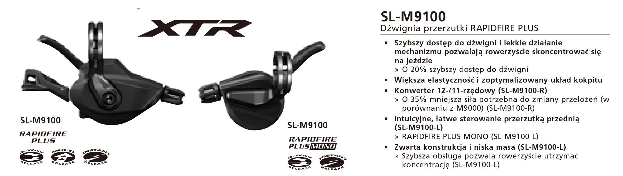 Dźwignia Przerzutki Shimano XTR SL-M9100 11/12rz