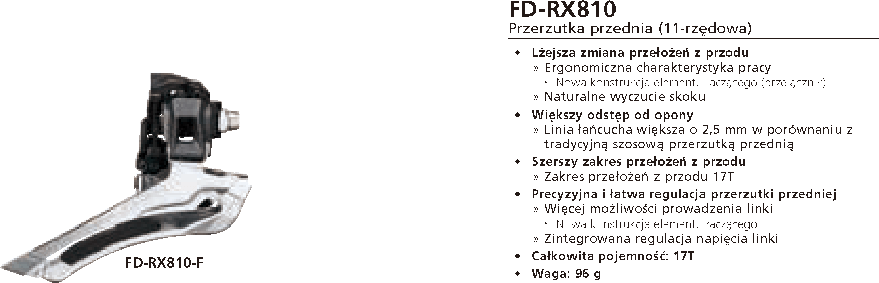 Przerzutka przód Shimano GRX FD-RX810-F