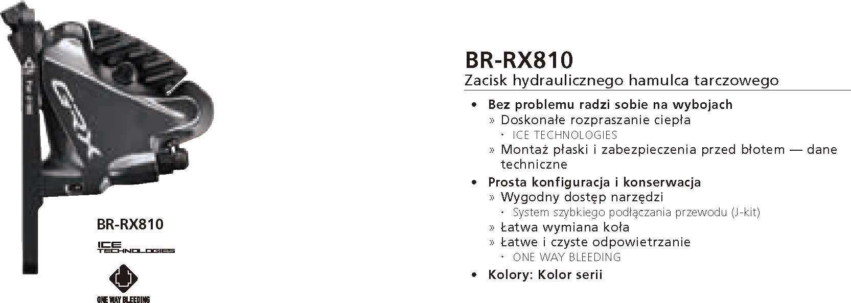 Zacisk hamulca tarczowego Shimano GRX BR-RX810