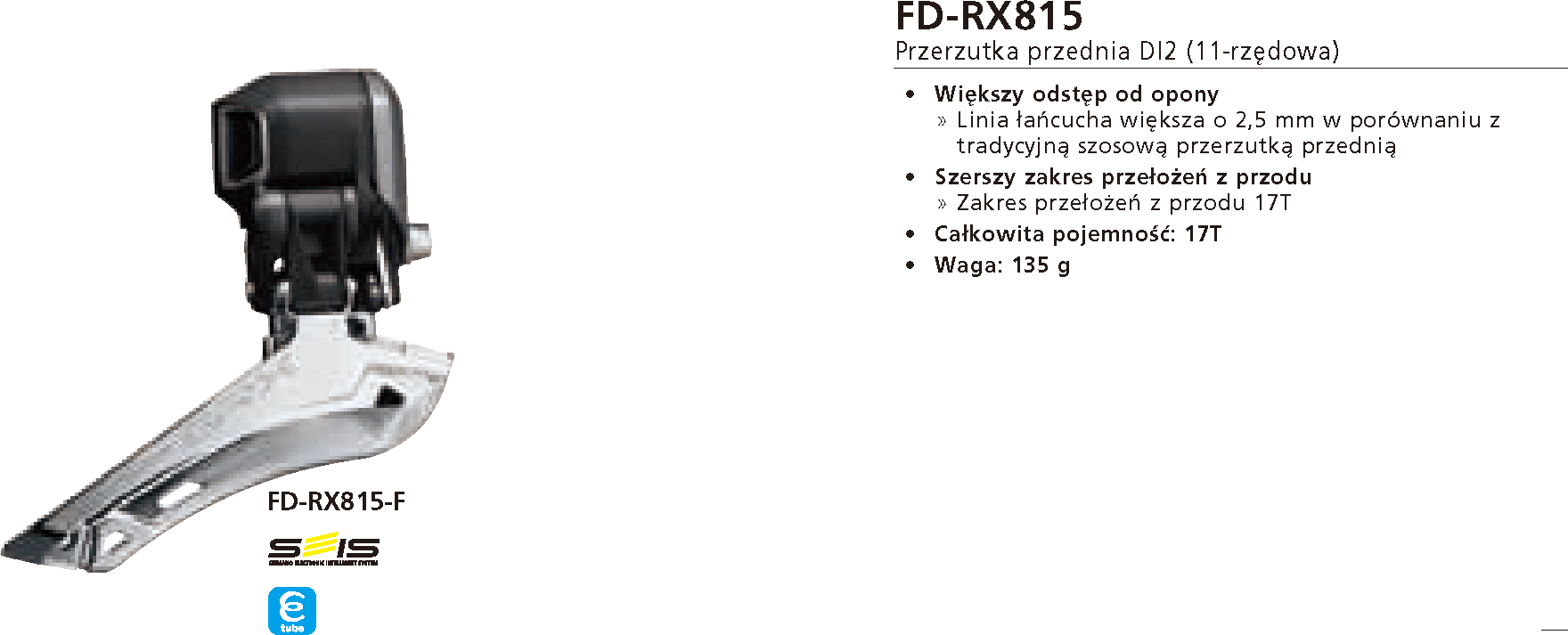 Przerzutka Przód Shimano GRX FD-RX815-F Di2