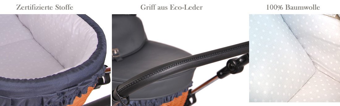 Kinderwagen Retro Deluxe in Eco Leder Kinderwagen Retro Deluxe in Eco Leder