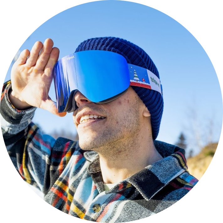 gogle tripout racer z niebieską szybą blue bird