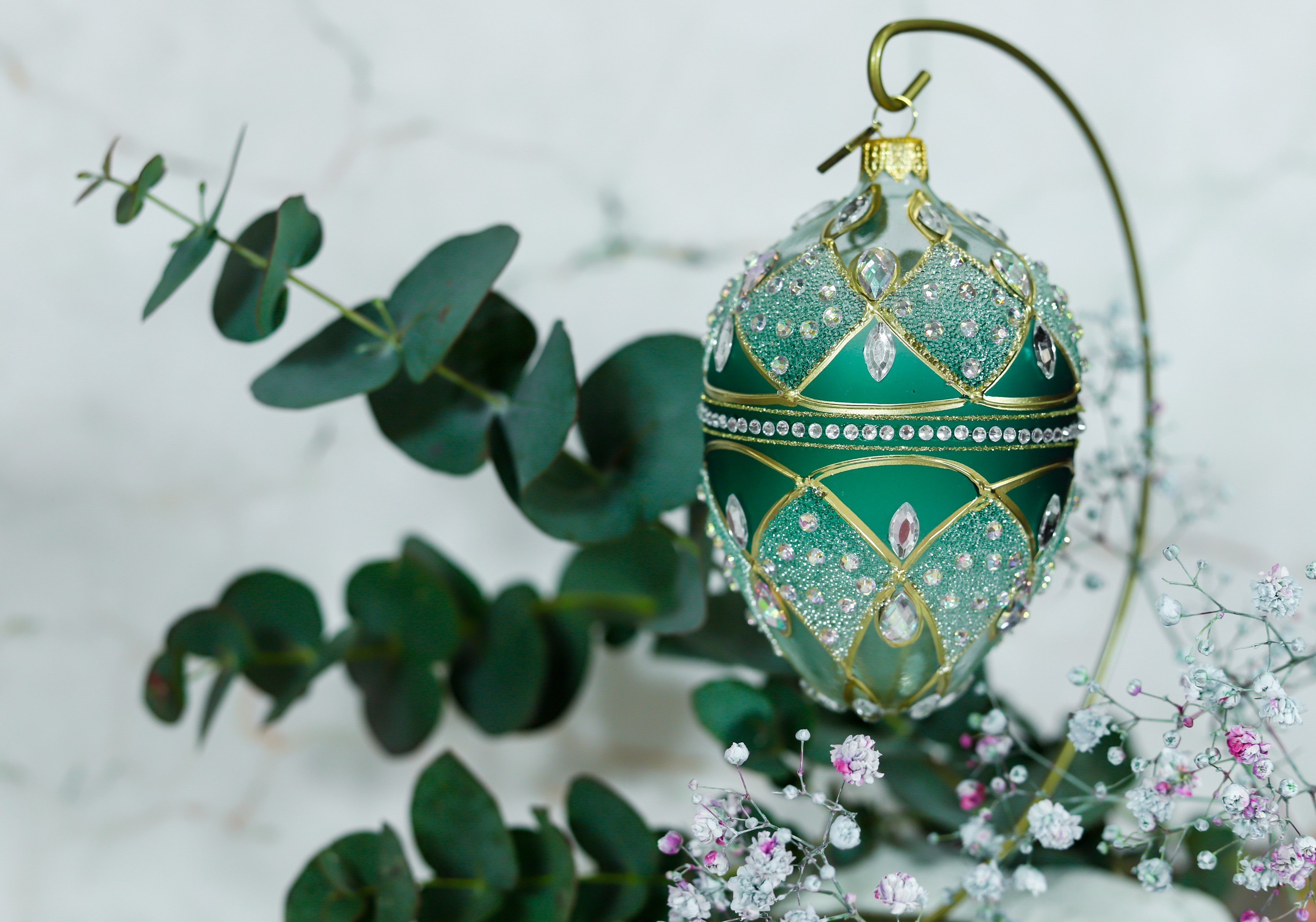 Weihnachtskugel aus Glas Osterei 