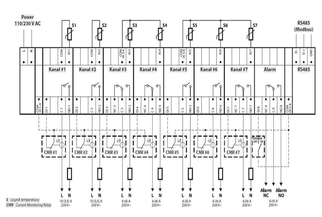 schemat podlaczenia DEVIreg multi 140F1139