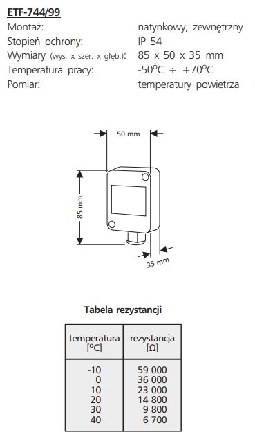 czujnik temperatury powietrza