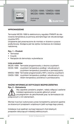 Termostat MWD5 Wi-Fi, instrukcja instalacji
