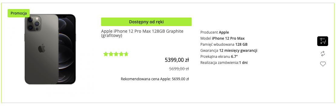 Apple iPhone 12 Pro Max 128GB Graphite (grafitowy)
