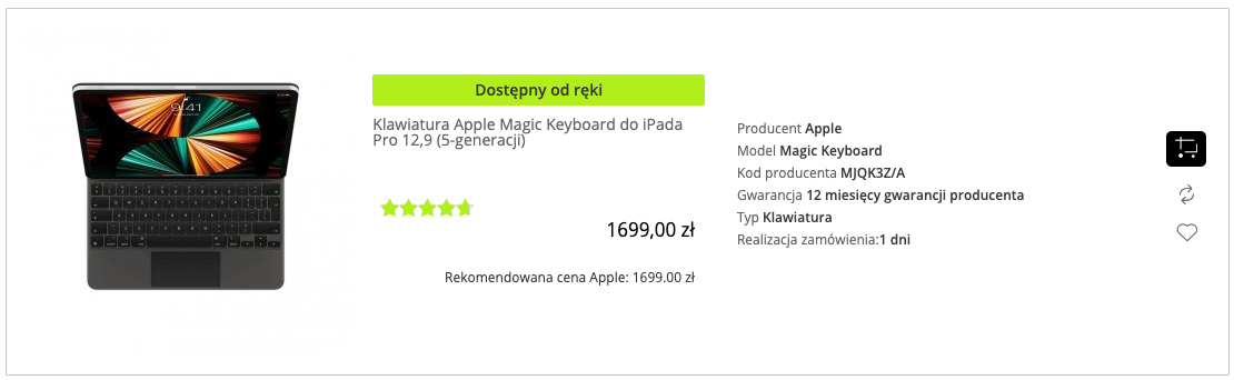 Klawiatura Apple Magic Keyboard do iPada Pro 12,9 (5-generacji) - MJQK3Z/A