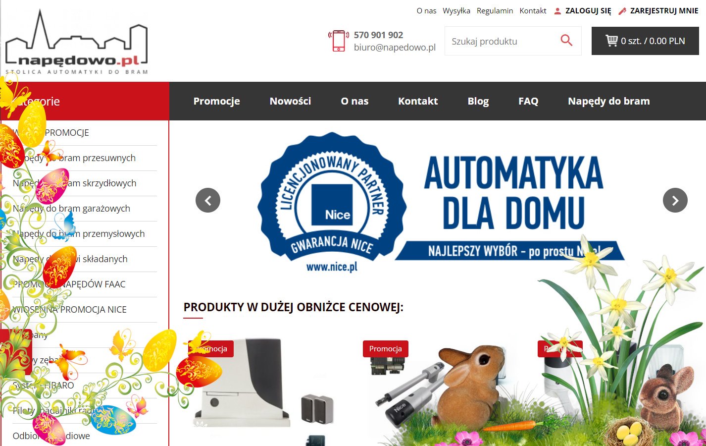 Automatyka do bram, napędy, lampy, piloty, siłowniki NICE, FAAC i ROGER