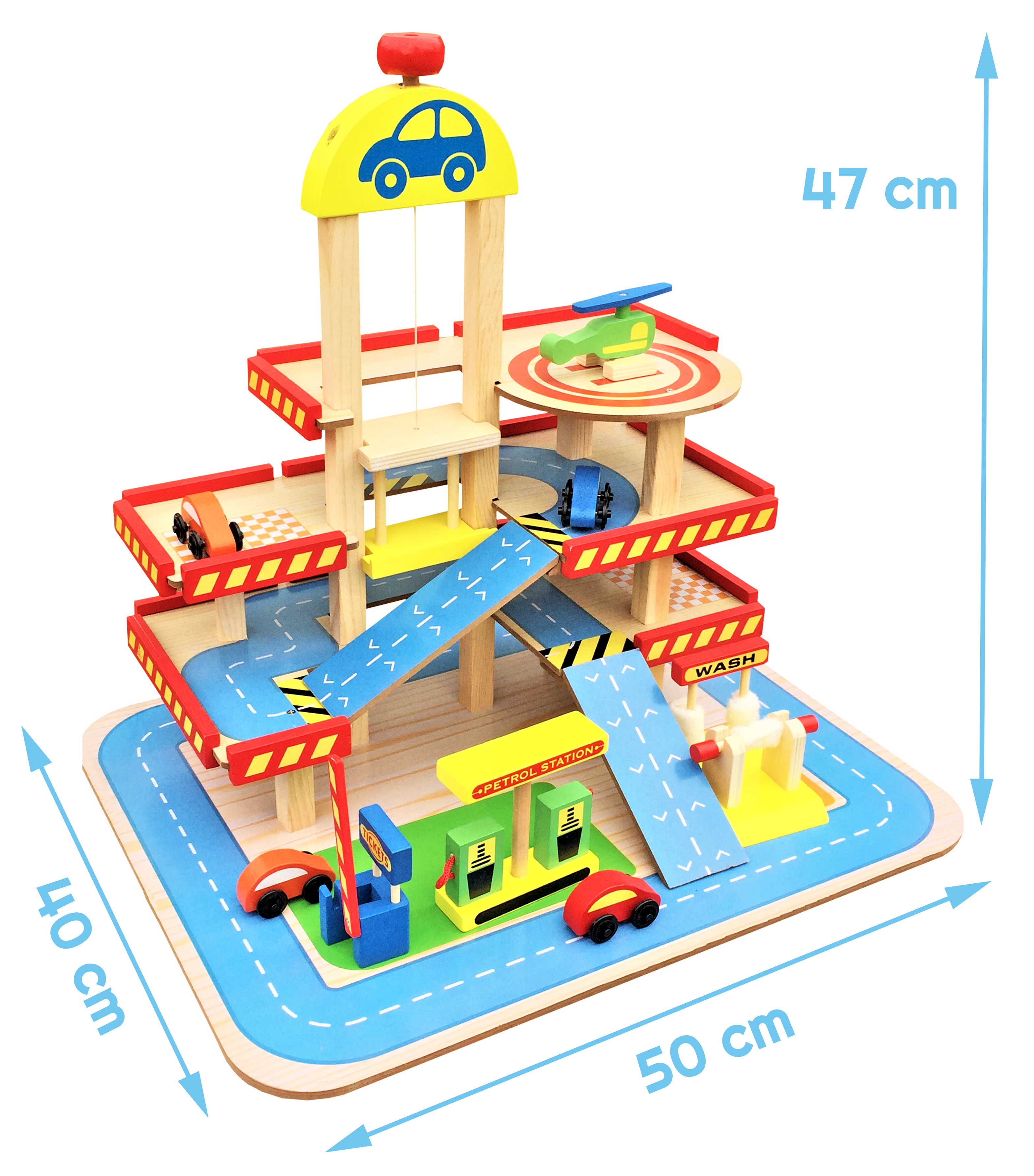 Leomark Garage in Legno per Bambini 44cm x 36cm x 40cm (LxPxA