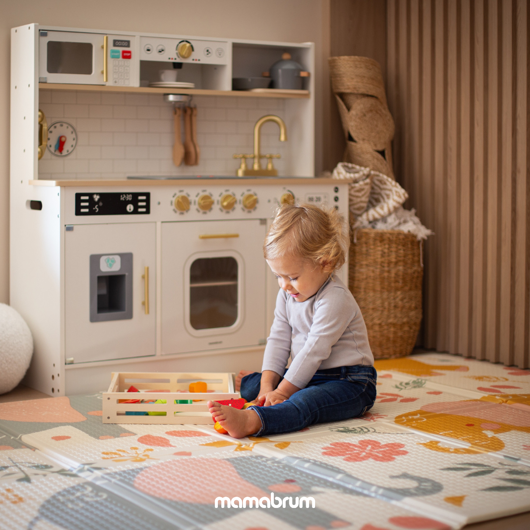 Zestaw drewnianych warzyw i owoców do krojenia dla dzieci