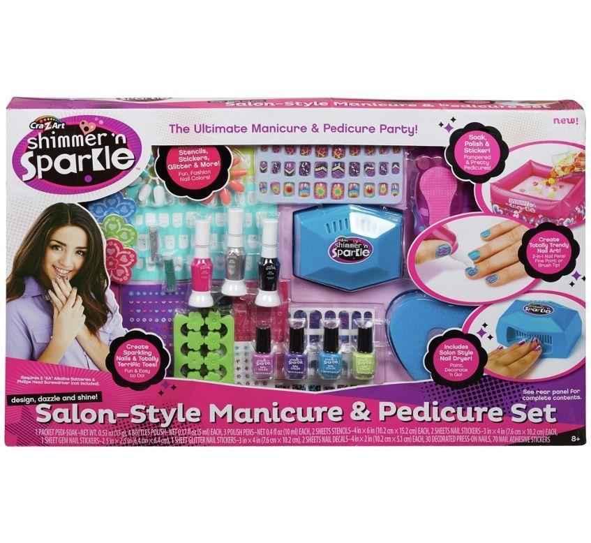 Shimmer 'n Sparkle Salon Manicure i Pedicure dla dzieci Plastyczne i