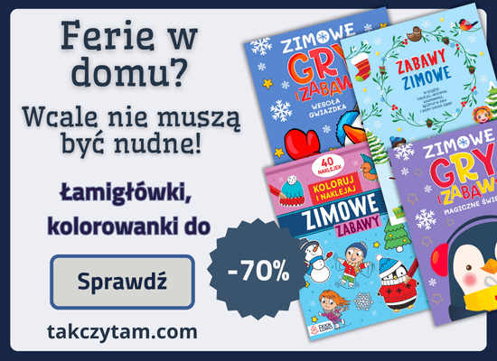 Wyprzedaże książeczek dla dzieci idealnych na nudę. Wyprzedaże do - 70%!