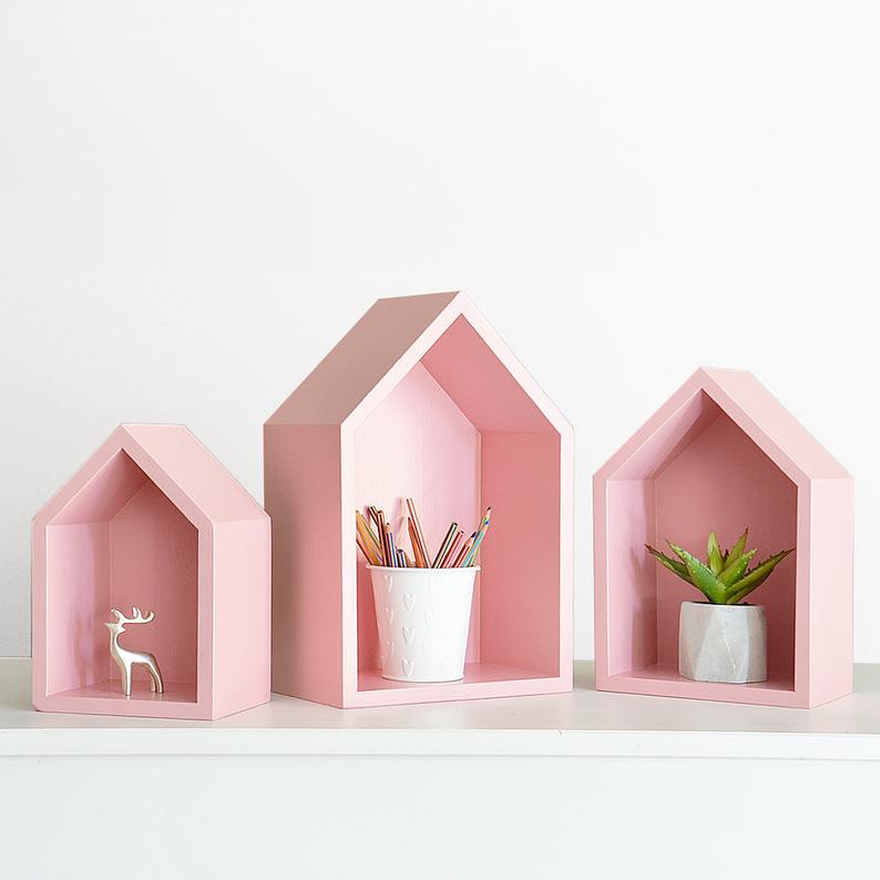 półki-domki-różowe