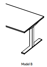 eModel biurka z elektrycznie regulowaną wysokością podstawa B