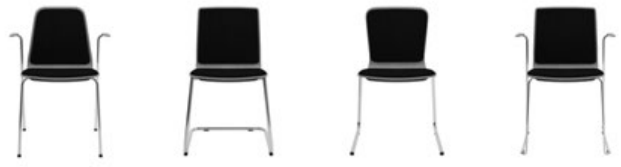 Krzesło Com ProfiM  sklejka + tapicerowane nakładki na siedzisko i oparcie