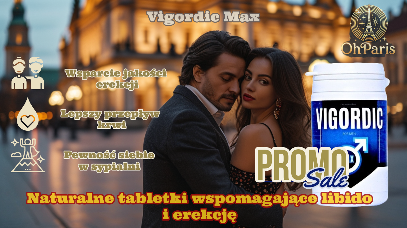 Vigordic Max – naturalne tabletki wspomagające erekcję infografika zalety stosowania i cena promocyjna