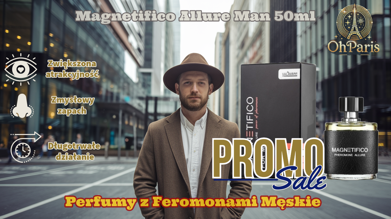 Magnetifico Allure Man 50ml – Perfumy z Feromonami Męskie infografika korzyści z używania produktu