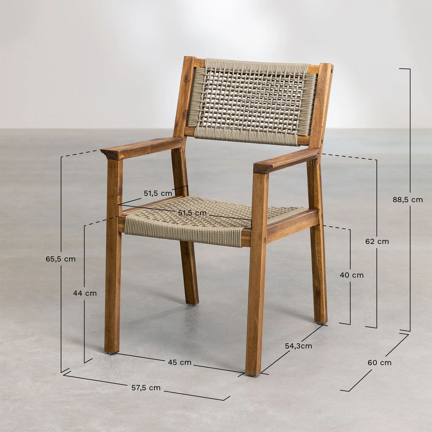 Krzesło akacjowe wymiary