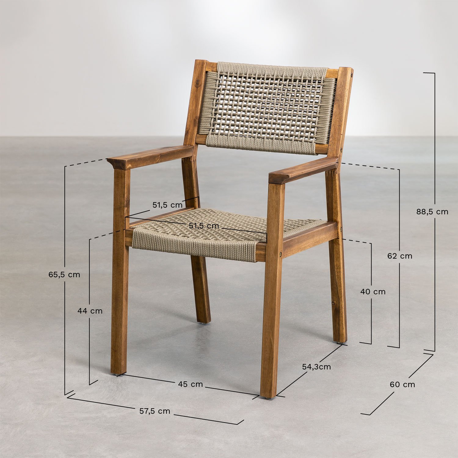 Zdjęcie z wymiarami krzesła