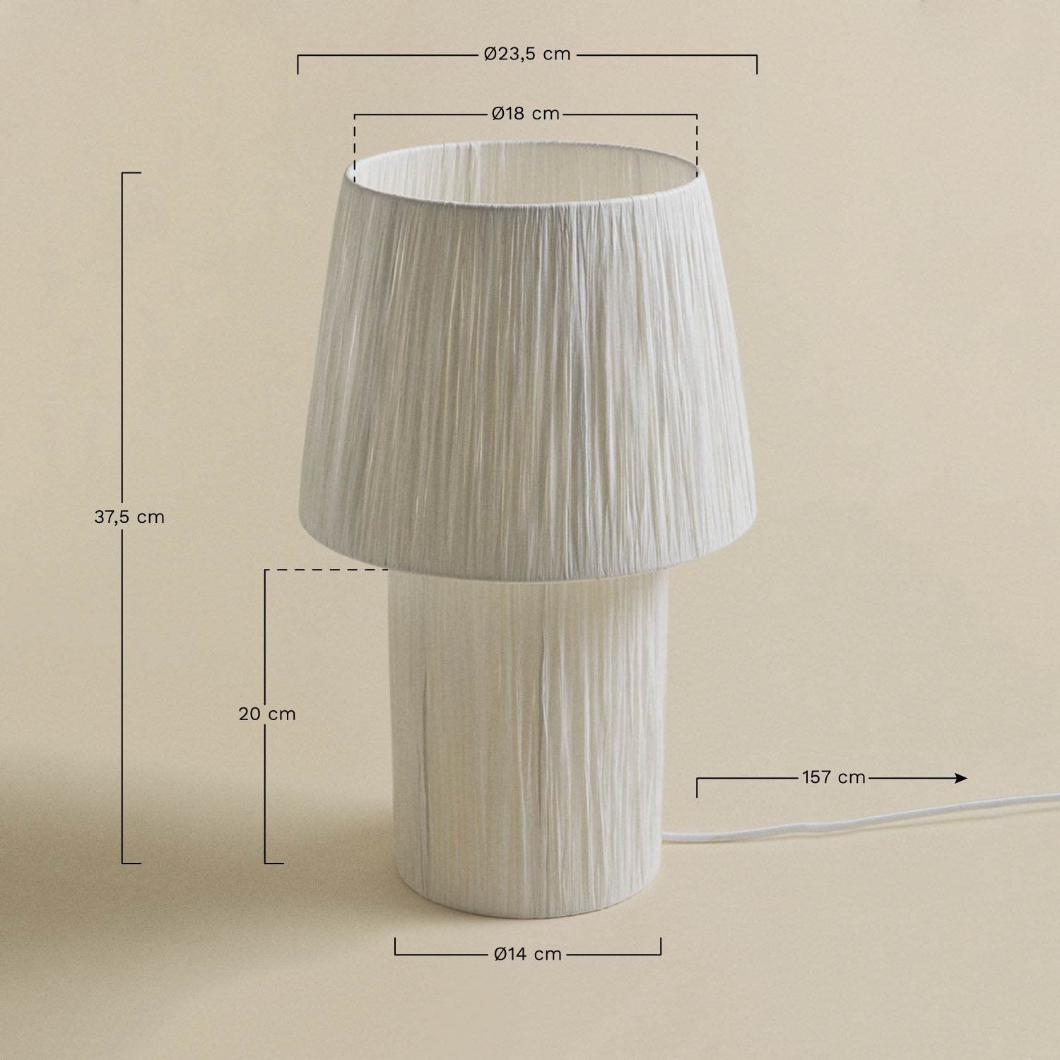 Lampa Nirolande papierowa naturalna wymiary | Bellissima Casa