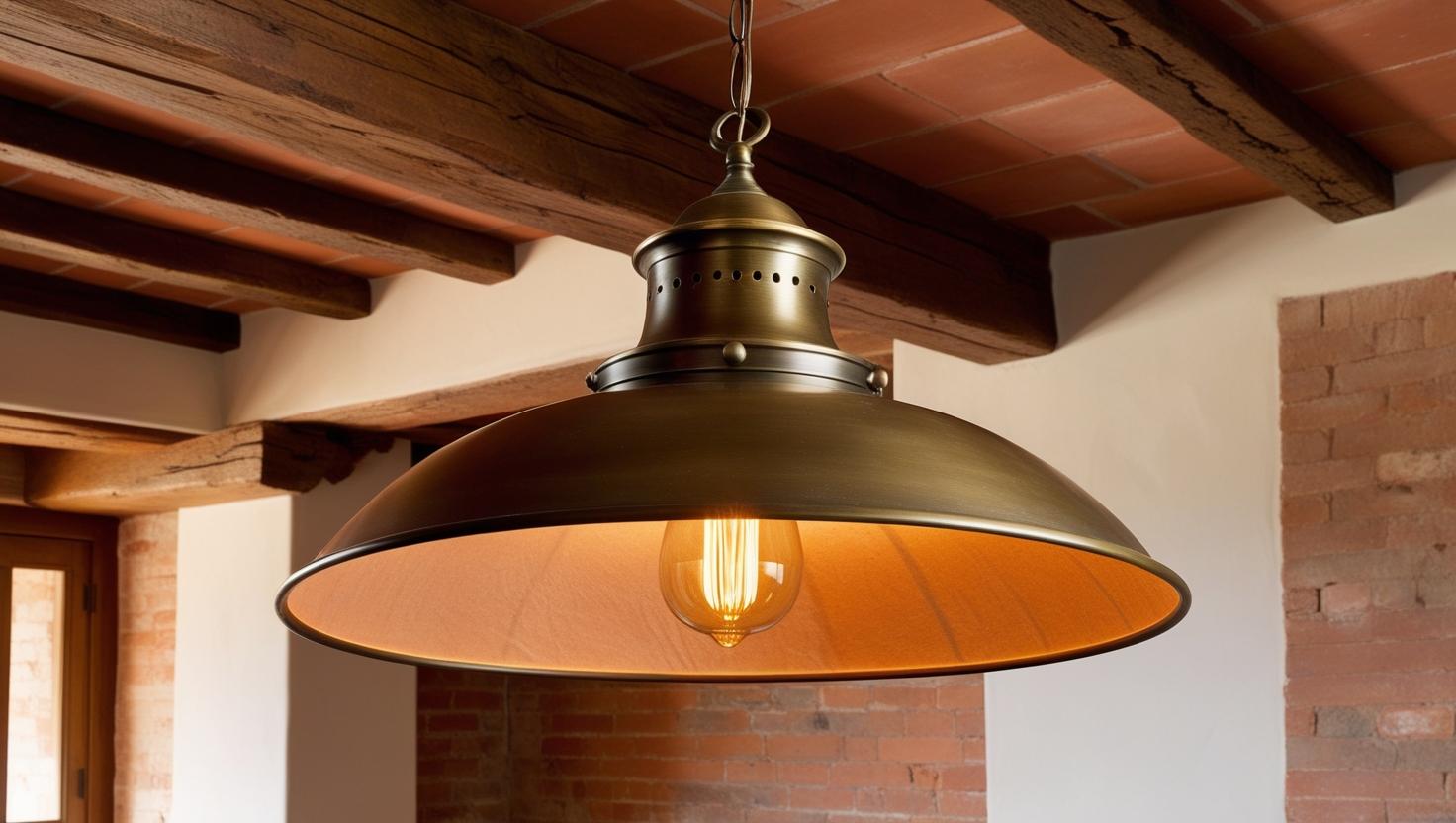 Lampa wisząca w stylu rustykalnym lub vintage w pomieszczeniu w stylu włoskim | Bellissima Casa