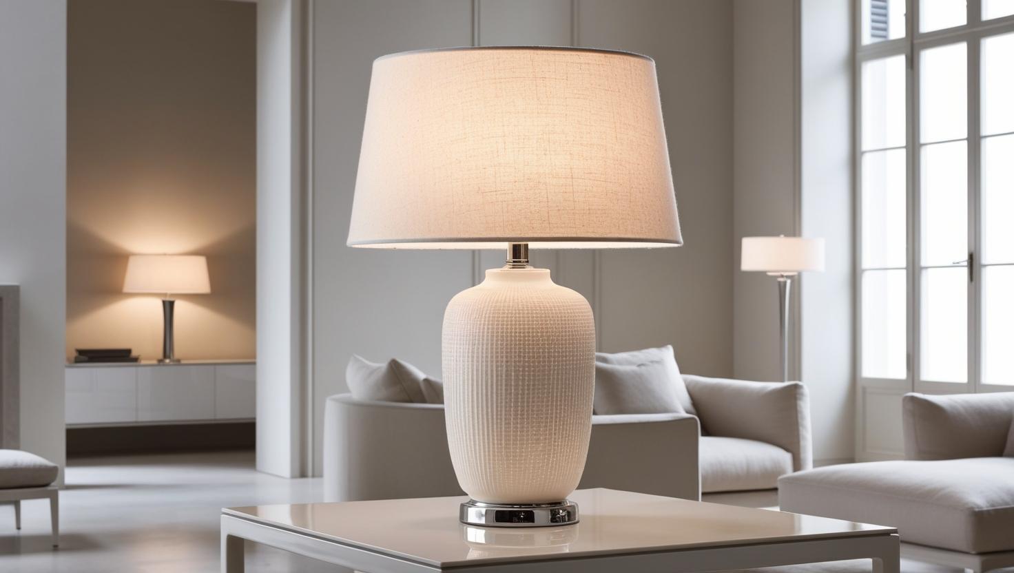 Stołowa lampa z ceramiczną podstawą we wnętrzu w stylu włoskim | Bellissima Casa