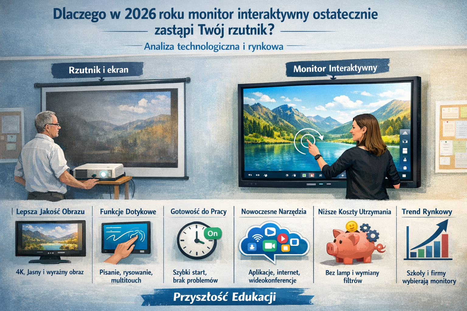 Monitor interaktywny zastąpi rzutnik
