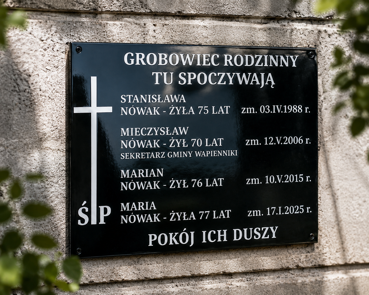 tablica nagrobkowa nagrobna