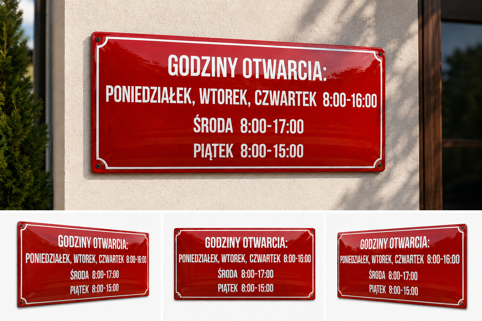 tablica godziny otwarcia emaliowana