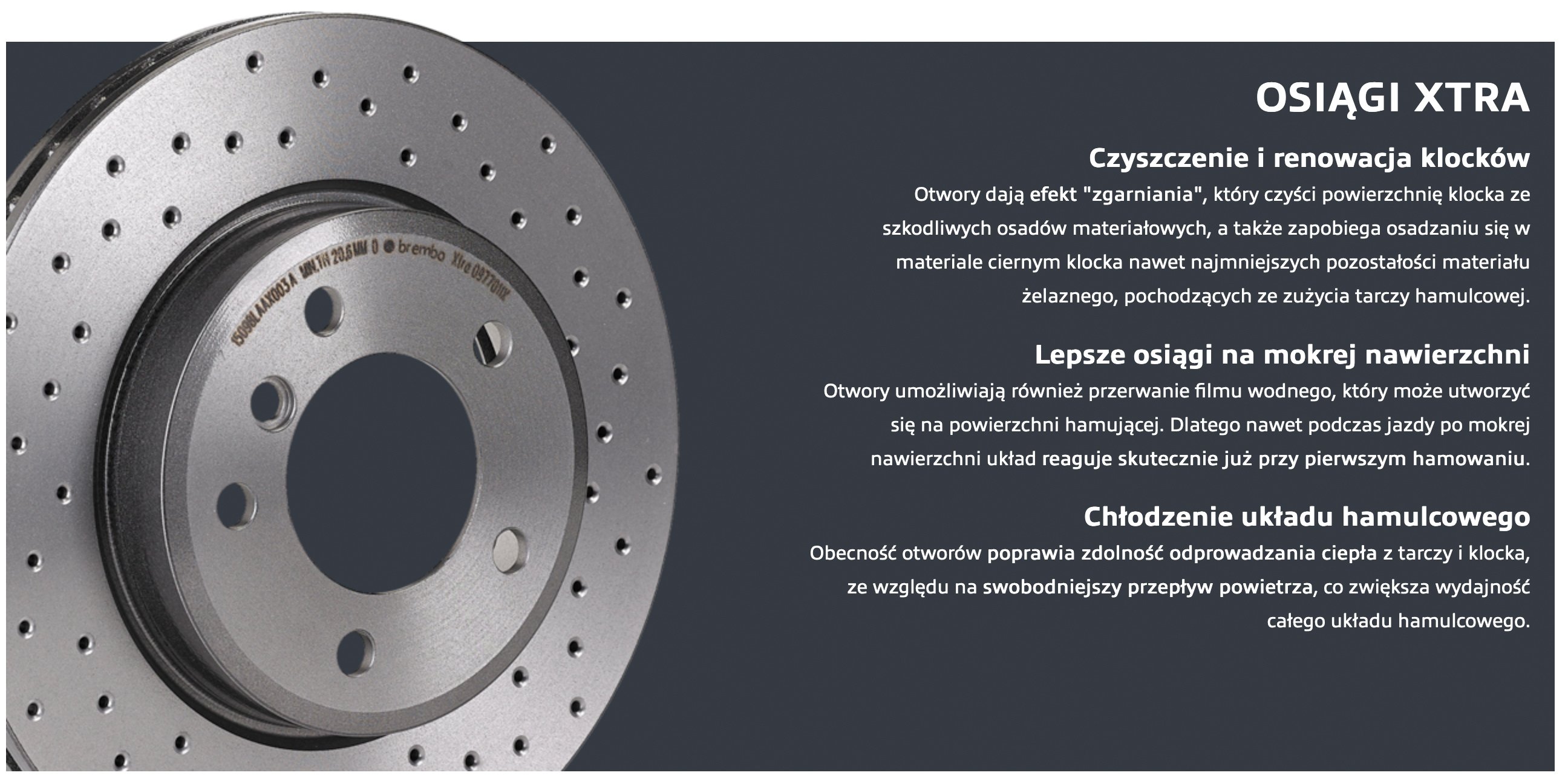 Detal tarczy Brembo Xtra