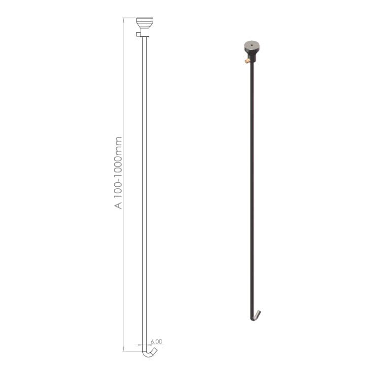 Podwieszenie drążka regulowane 15cm-100cm stal nierdzewna fi6