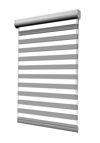 Wolnowisząca roleta dzień noc w półkasecie aluminiowej Coda — duże wymiary do 280×400 cm, montaż sufitowy