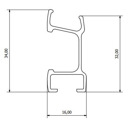Schemat profilu rolety plisowanej Coben